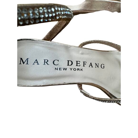 Marc Defang Serene Rose Gold Rhinestone Embellished Wrap Stiletto Heels 9.5 - Picture 9 of 11
